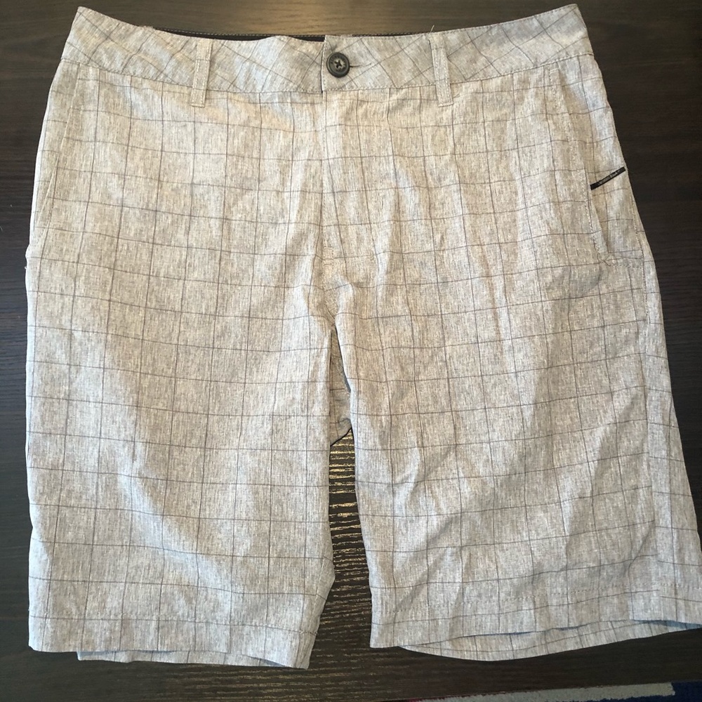 Nitrous Grey Striped Dri fit Shorts—Size 30